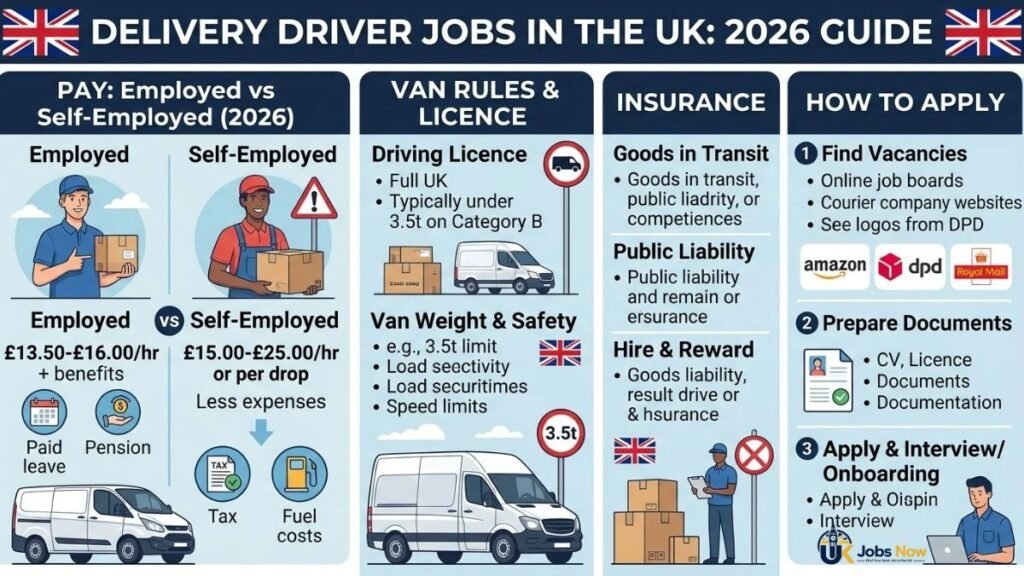 Delivery Driver Jobs in the UK: Pay, Van Rules and Self-Employed vs Employed